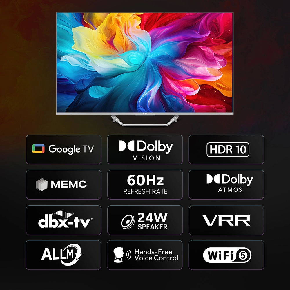 Haier S800 QLED 216cm (85) Google TV | Dolby Vision.Atmos 